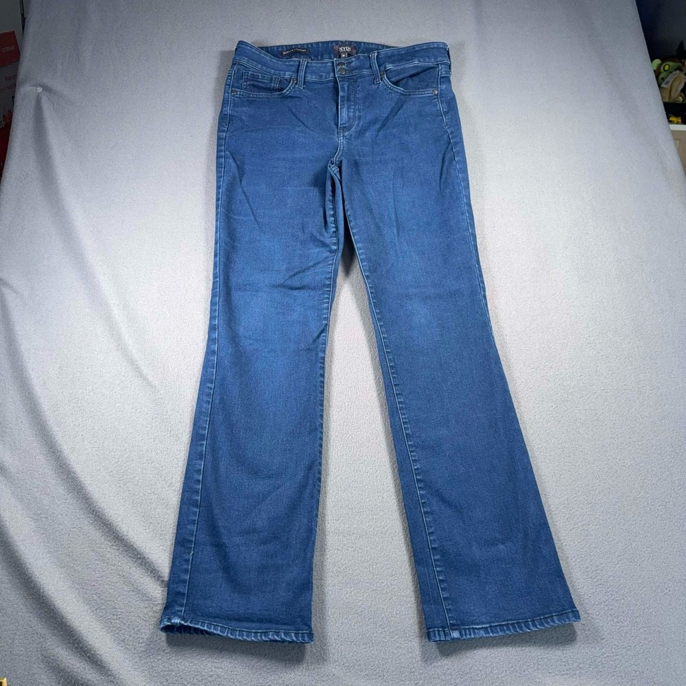 NYDJ Marilyn Straight Jeans Womens 10 Lift Tuck Stretch Blue Denim 32x30